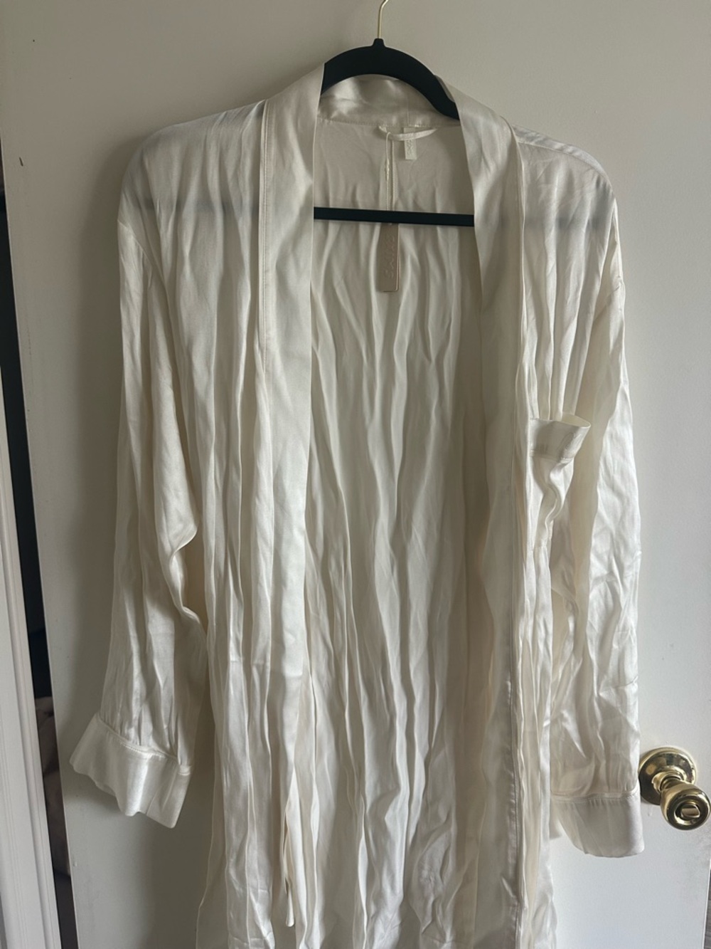 SKIMS Ivory Open-Front Draped Cardigan